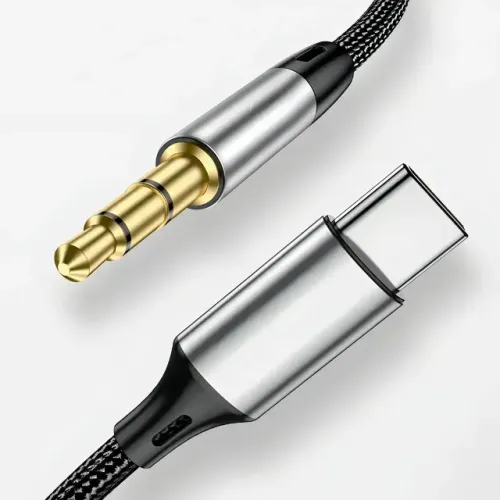 Cabo Adaptador USB-C para P2 3.5mm 1m Tomate MCB-034 Áudio Estéreo