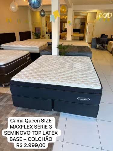 Cama box Queen Size MAXFLEX SÉRIE 3 SEMINOVA TOP - ENTREGAMOS