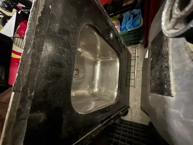Pia para cozinha granito preto e cinza