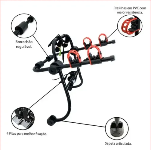  Kit Suporte de Bike para Carro + Capacete Atrio