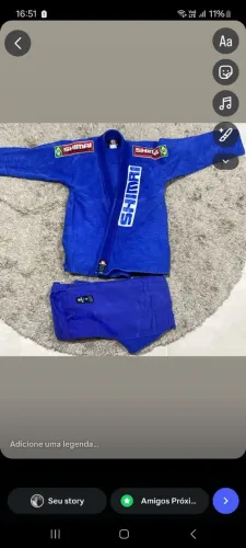 Kimono trançado JiuJitsu azul completo R$270 tamanho.A1