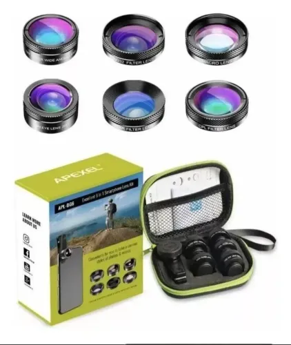 Kit Lentes Filtros Apexel para celular 6 Em 1<br><br><br>Universal