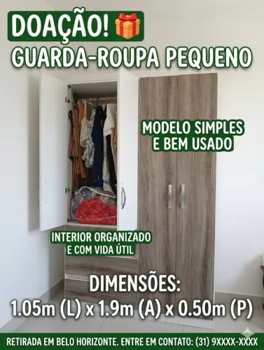 Guarda Roupa Pequeno (Doação)