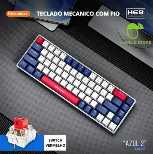 Teclado Mecânico Ultramax ULT-H68 RGB - Excelente Estado