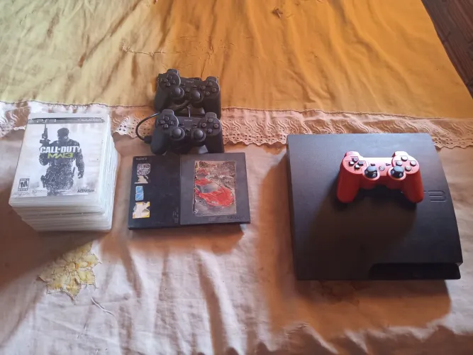 PS2 Slim + PS3 Slim Desbloqueado com Controles e Jogos