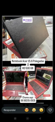 VENDO NOTEBOOK ACER I3 HD 500GB
