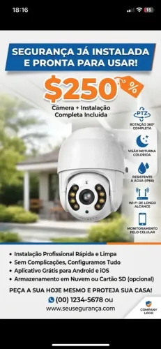 Câmera de segurança instalada