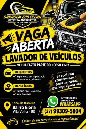 Vaga para lavador de veículos