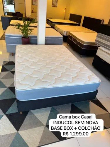 Cama de Casal INDUCOL COM COLCHÃO - Entrega GRÁTIS
