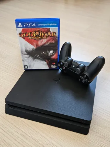 PS4 SLIM 1TB + 1 controle + god of war 3 remasterizado