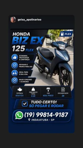 Honda Biz 125 EX/ 125 EX Flex 2025