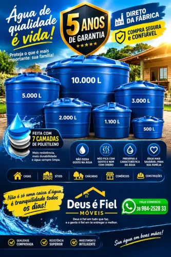 ? SUA FAMÍLIA MERECE ÁGUA BEM ARMAZENADA!