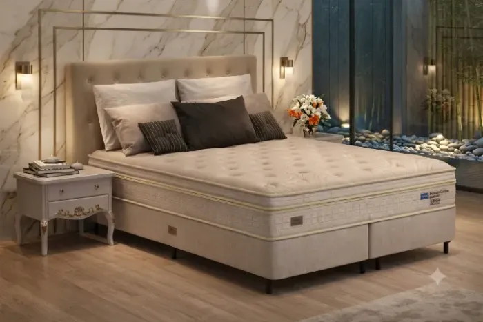 CONJUNTO CAMA E COLCHÃO CASAL MOLA POCKET 1,38X1,88X34 - COMPRE HOJE E RECEBA AMANHÃ