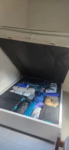Box baú casal com colchão espuma D33