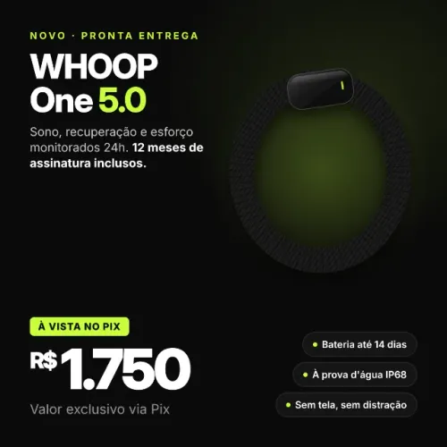 WHOOP One 5.0 NOVO lacrado + 12 meses de assinatura