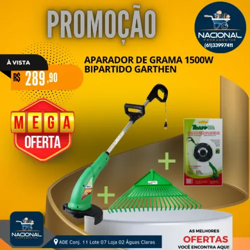 Combo Aparador Master Plus 1000w TRAPP + Vassoura Jardim com 22D GERPLAST + Refil Master