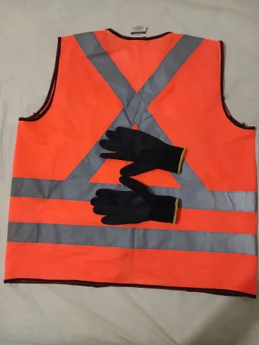 Par Luvas + Colete Refletivo Laranja