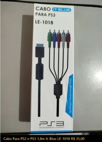 Cabo Para PS2 e PS3 1,8m It-Blue LE-1018