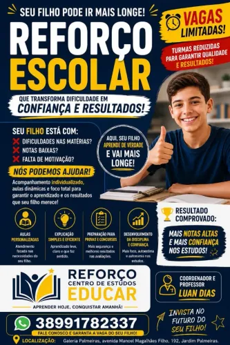 Reforço escolar e preparatório enem