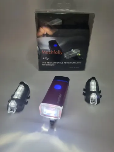 Kit Farol Para Bike Lanterna Bicicleta Recarregável Usb Á Prova Chuva - Pronta Entrega
