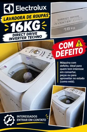 Máquina de lavar com defeito