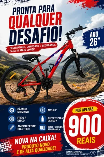 Bicicleta aro 26 nova na caixa