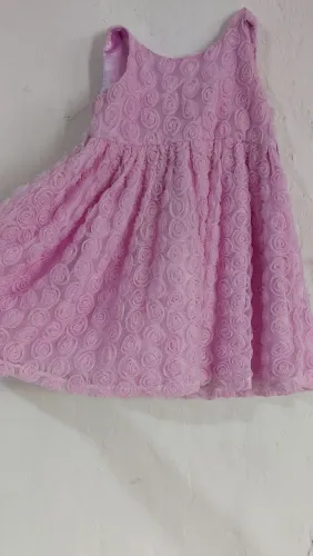Vestido rosas de festa 1 ano