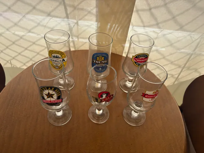 Conjunto de seis taças de cerveja