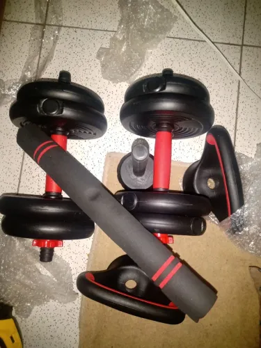kit de halteres ajustáveis 4 em 1