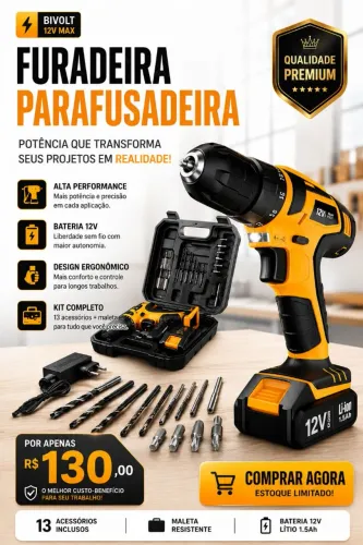 Furadeira /Parafusadeira Wap a bateria. Zero.