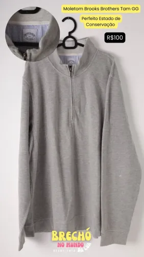 MOLETOM BROOKS BROTHERS CINZA