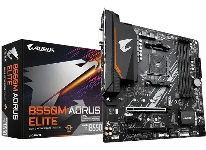 Placa Mae Gigabyte B550m Aorus Elite Am4 Ddr4 Hdmi M-atx Novo Lacrado