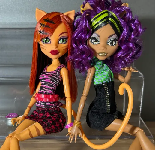Bonecas monster high clawdeen e toralei (sister pack e coffin bean)