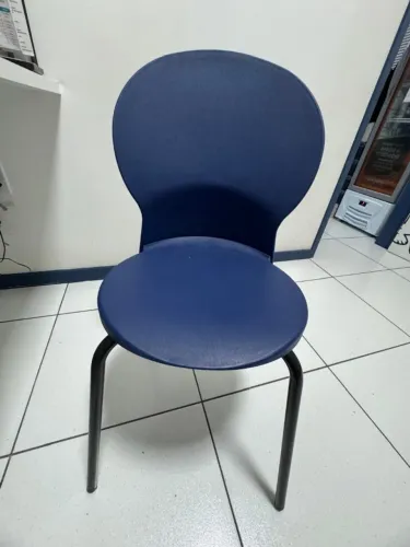 Conjunto de 6 Cadeiras Fixas Azuis