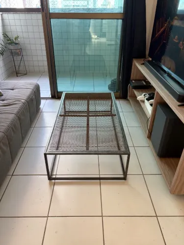 VENDO MESA CENTRO TOK&STOK 110X60CM GRAFITE