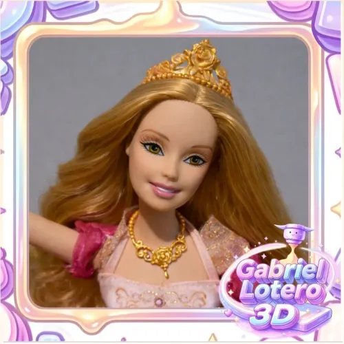 Set coroa e colar para a Barbie Genevieve de Barbie 12 Princesas Bailarinas - impressão 3D