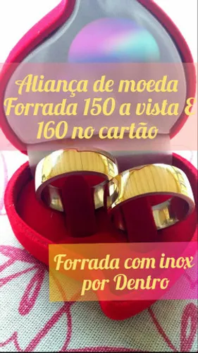 Aliança de moedas Com Riscos ou Forrada 150 o Par