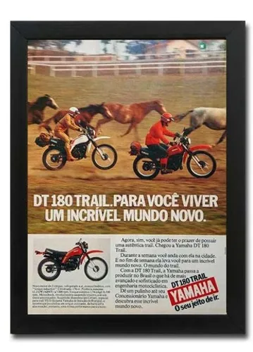 Yamaha DT 180 - Quadro decorativo com propaganda original de revista