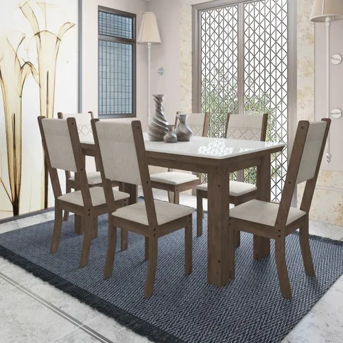 Conjunto Mesa Jantar Fênix com 06 cadeiras **novo na caixa**
