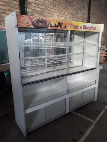 Balcão Expositor para Pães 1,90m com portas