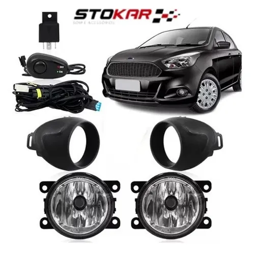 Kit Farol Milha Ford Ka 2015 a 2017 C/ Botão Alternativo