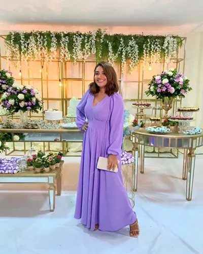 Vestido de festa lavanda