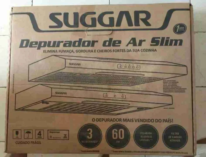 Depurador de ar SUGGAR Slim 60cm 3 velocidade s, Luz,usado