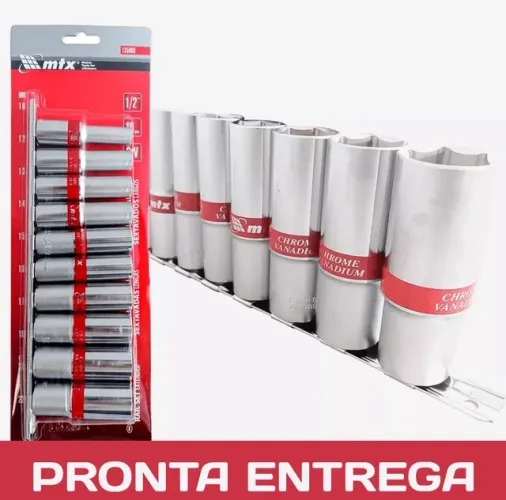 KIT CHAVE 10 SOQUETES LONGOS