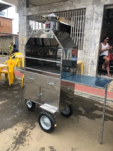 Carrinho de Churrasco em Aço Inox - Novo!