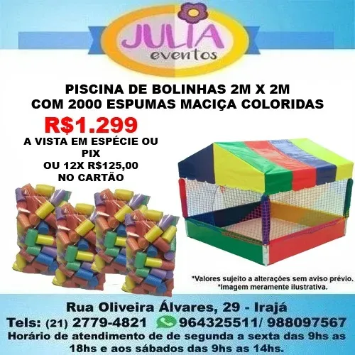 Piscina de Bolinhas 2m x 2m com 2.000 Espuma Maciça Colorida