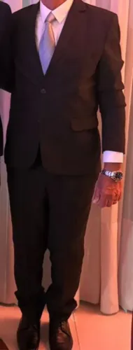 Terno Preto Elegante Slim 52 