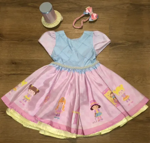 Vestido temático bebê Circo rosa 1 ano