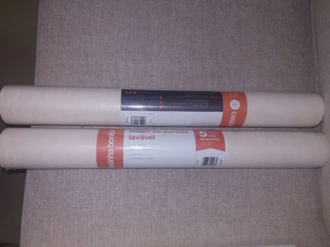 Papel de Parede Metalizado Bege Lavável 10,00 x 0,53 m (Lucente Undici)2 rolos lacrados