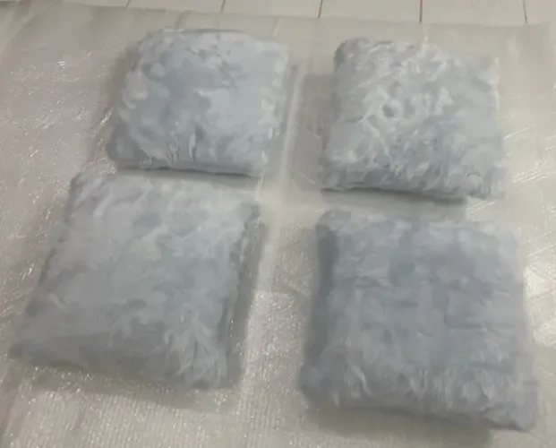kit 4 almofadas ecologicas c/enchimento 45x45cm azul gelo as-12